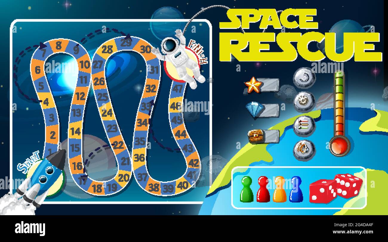 Serpente e scale modello di gioco con spazio tema illustrazione Illustrazione Vettoriale