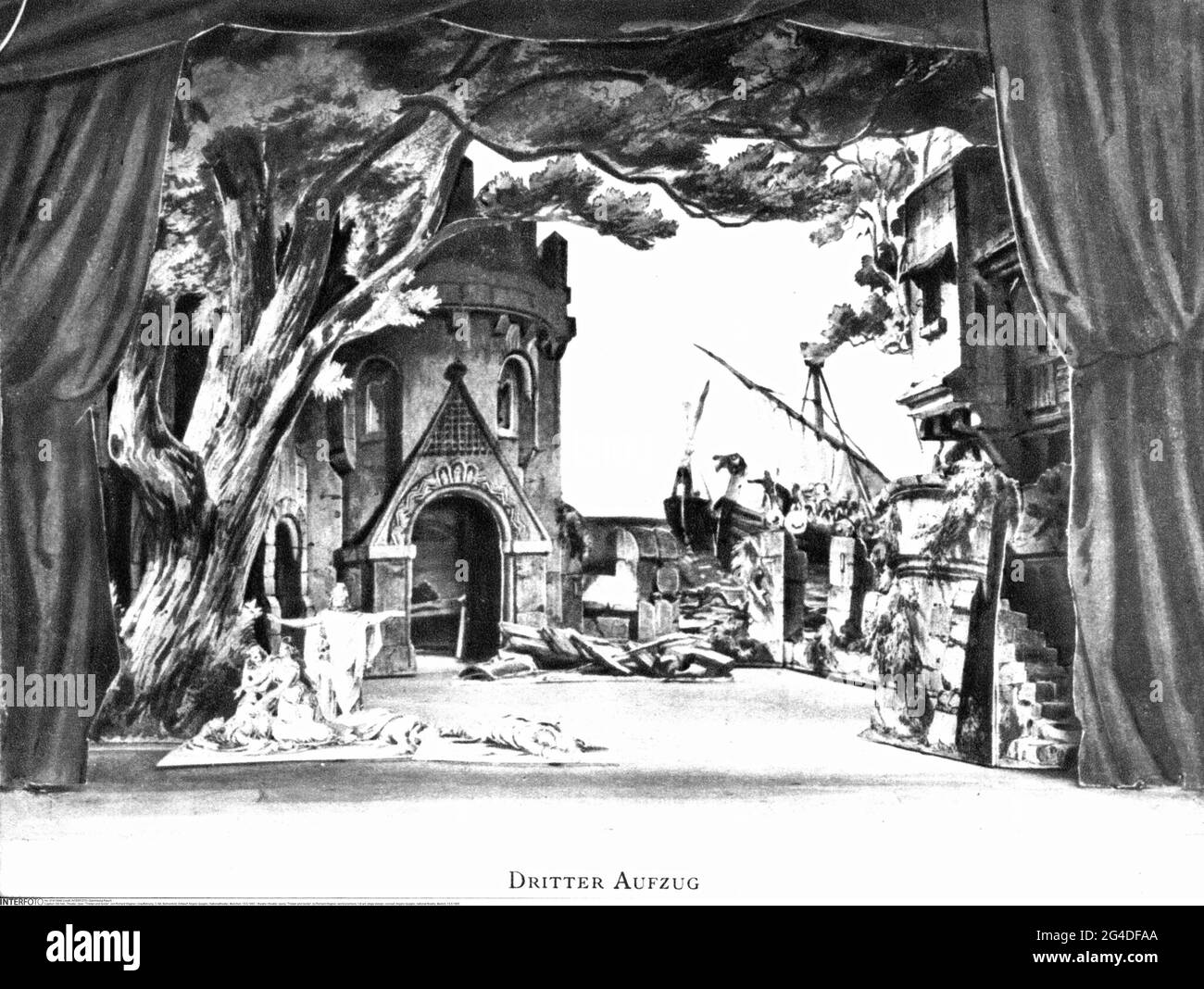 teatro / teatro, opera, 'Tristan e Isola', di Richard Wagner, prima mondiale, 3° ATTO, INFORMAZIONI-DI-AUTORIZZAZIONE-DIRITTI-AGGIUNTIVI-NON-DISPONIBILI Foto Stock