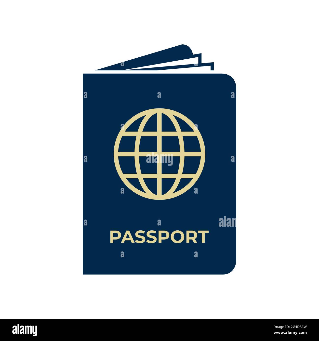 Icona Passport su sfondo bianco Illustrazione Vettoriale