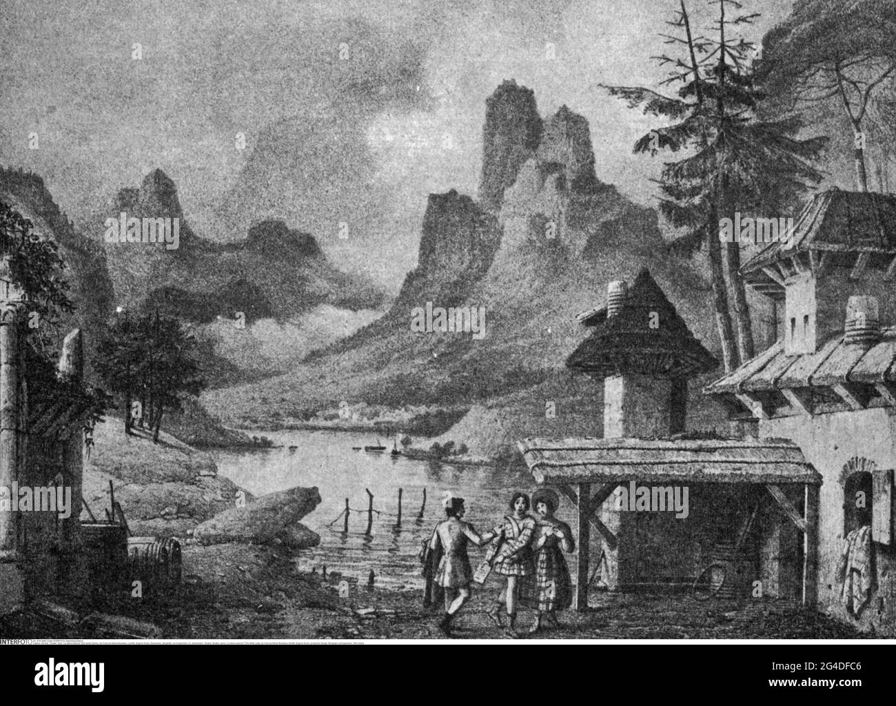 teatro / teatro, opera, 'la dame blanche' (la Signora Bianca), di Francois-Adrien Boieldieu, IL DIRITTO D'AUTORE DELL'ARTISTA NON DEVE ESSERE CANCELLATO Foto Stock