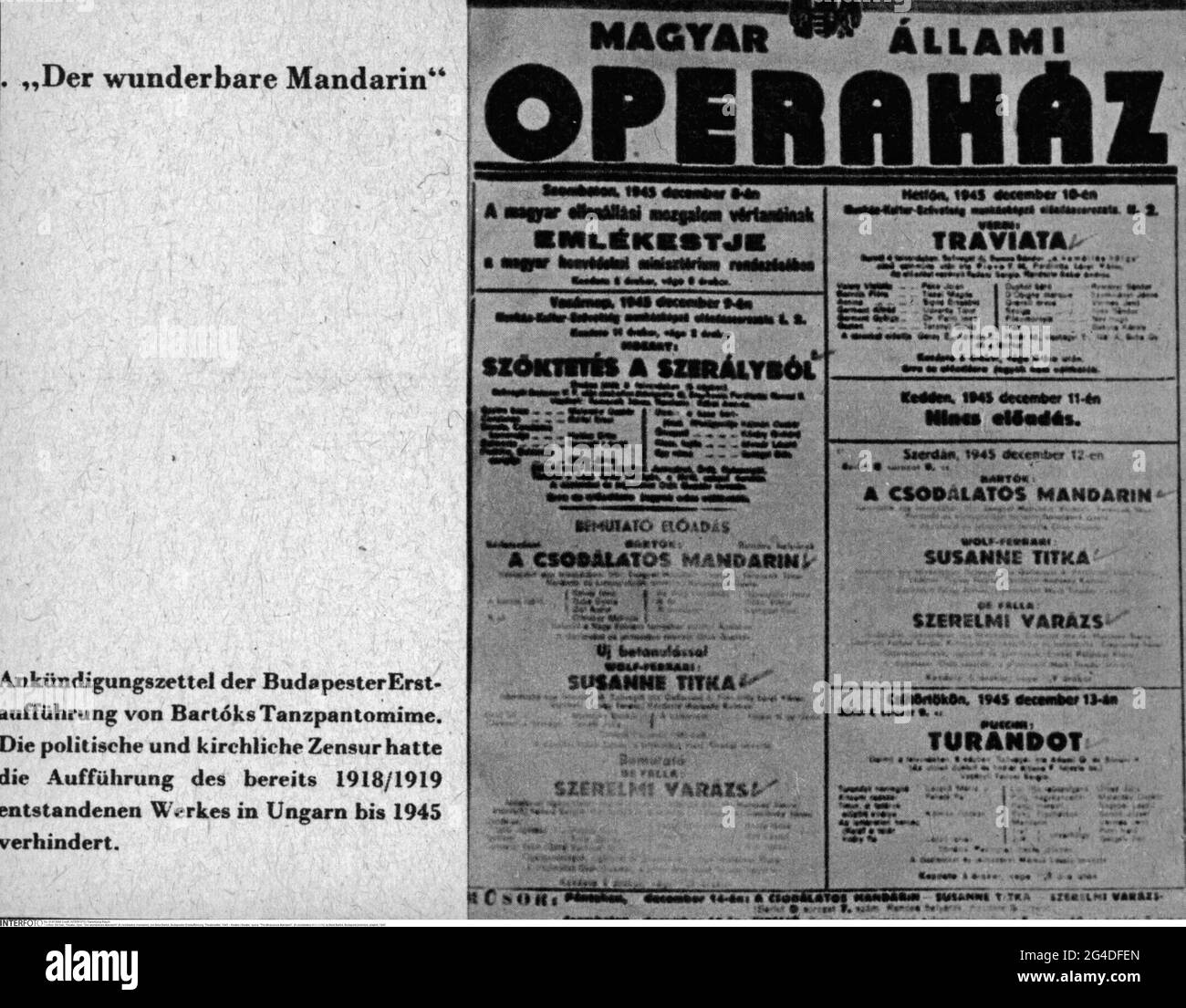 teatro / teatro, opera, 'il mandarino miracoloso', (A csoldalatos mandarin), di Bela Bartok, IL COPYRIGHT DELL'ARTISTA NON DEVE ESSERE CANCELLATO Foto Stock