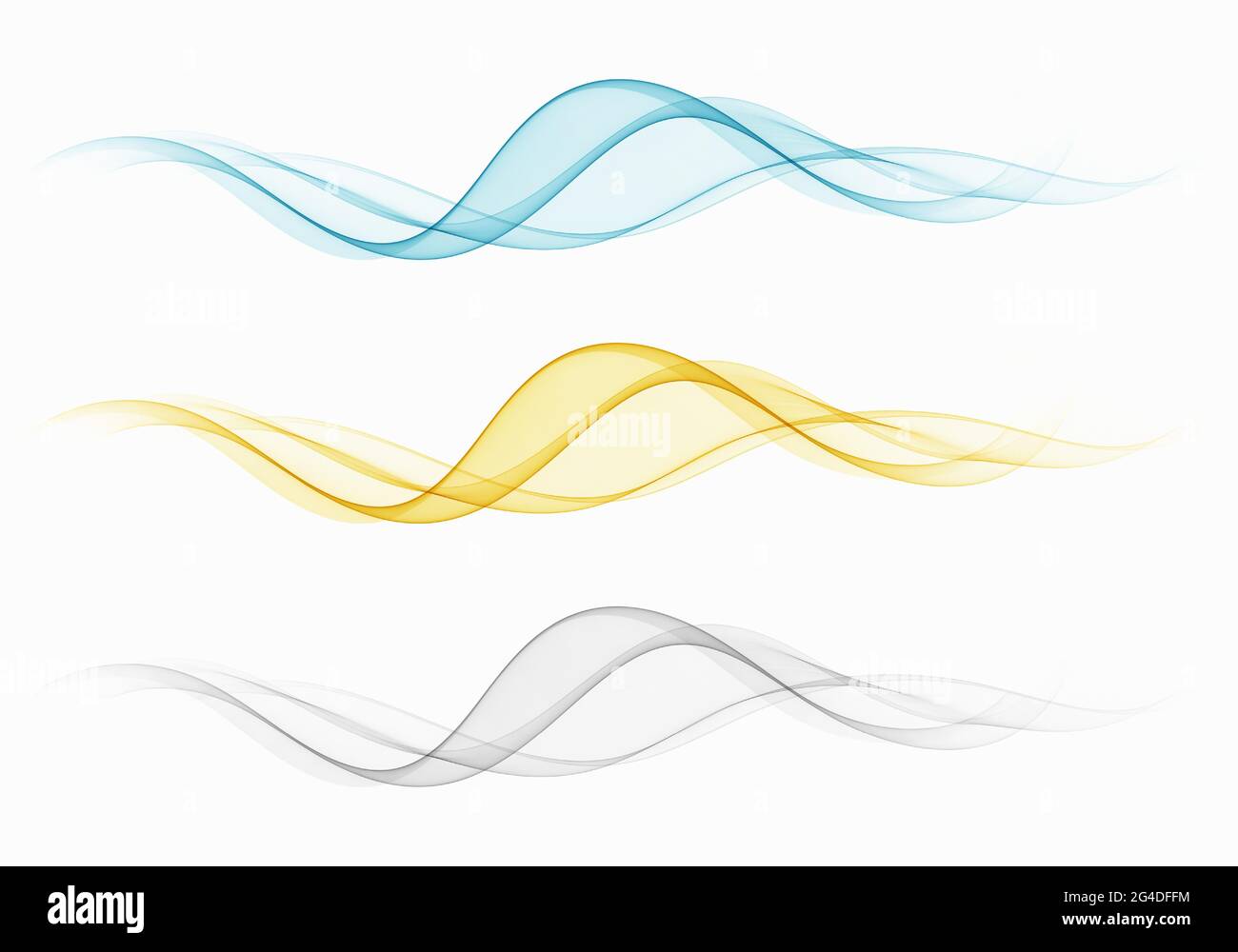 Una serie di onde trasparenti.onde di sfondo a colori astratti. Illustrazione Vettoriale