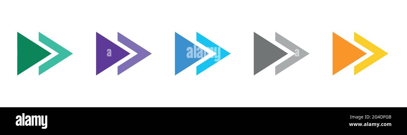 Moderno web frecce colorful set, grande design per qualsiasi scopo. Icone del cursore impostate. Illustrazione Vettoriale