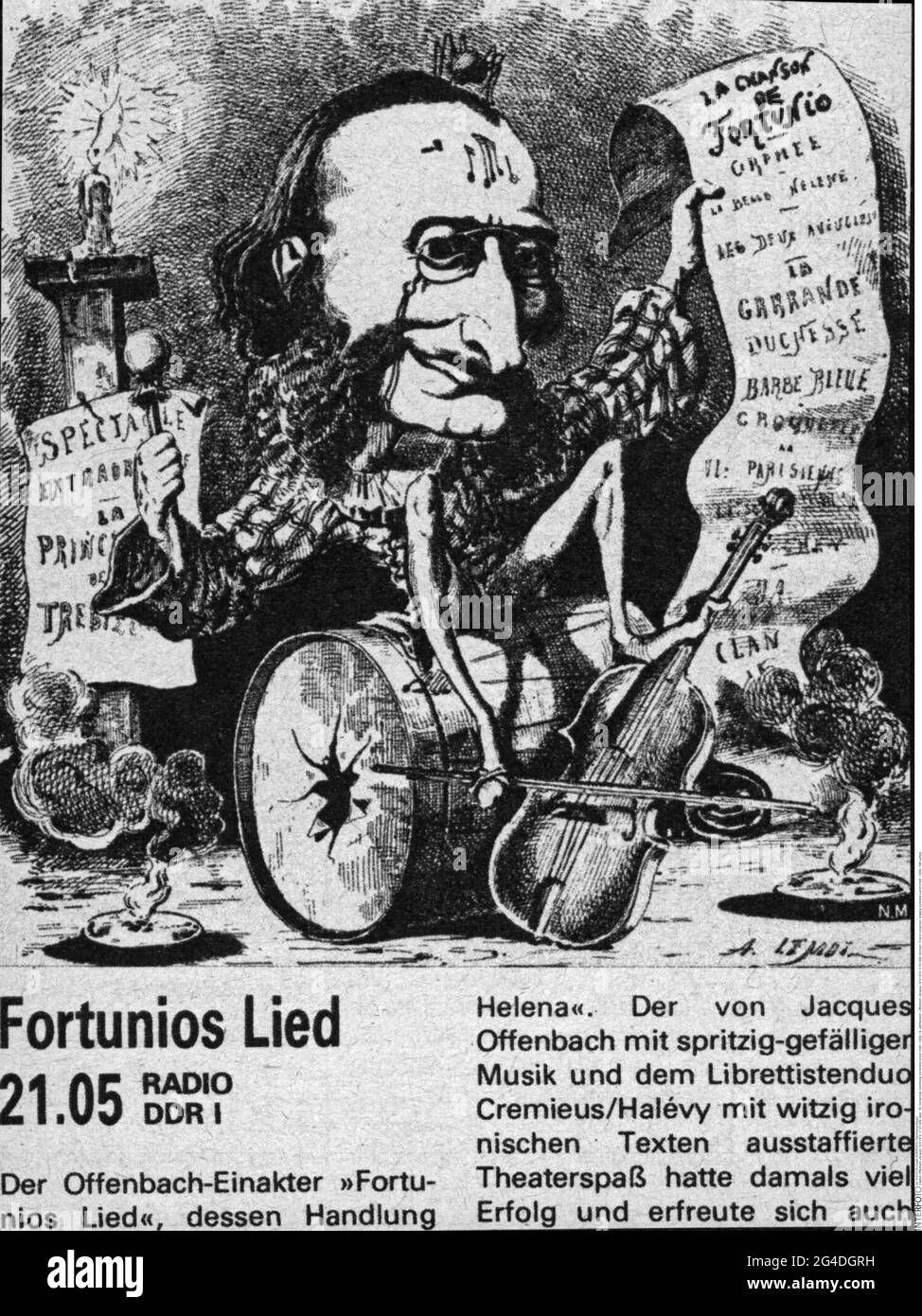 Offenbach, Jacques, 20.6.1819 - 5.10.1880, tedesco - francese compositore, disegno, ARTISTA DEL DIRITTO D'AUTORE NON DEVE ESSERE CANCELLATO Foto Stock