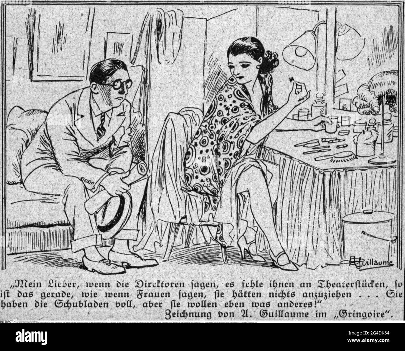 teatro / teatro, caricatura, IL DIRITTO D'AUTORE DELL'ARTISTA NON DEVE ESSERE CANCELLATO Foto Stock