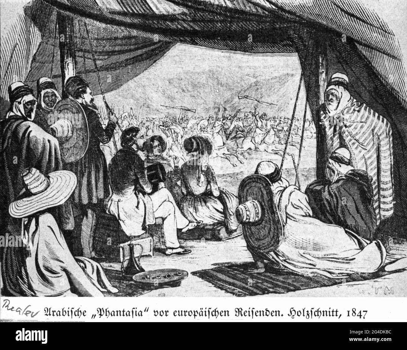 teatro / teatro, pubblico, europeo a Arabian 'Fantasia', woodcut, 1847, ARTISTA DEL DIRITTO D'AUTORE NON DEVE ESSERE CANCELLATO Foto Stock