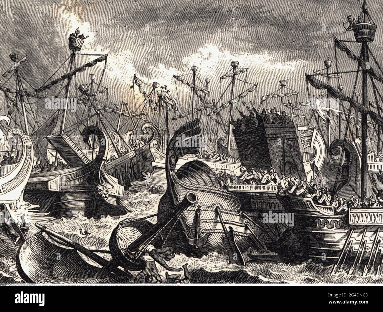 Prima guerra punica, 264 - 241 AC, Battaglia di Mylae, 260 v.Chr., IL COPYRIGHT DELL'ARTISTA NON DEVE ESSERE ELIMINATO Foto Stock