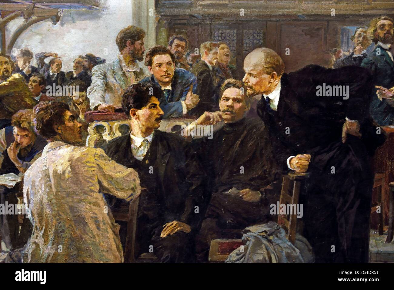 Lenin al quinto Congresso (Londra) del Partito Socialdemocratico Russo del lavoro 1907 ( Rivoluzione Russa 1917 - 1945 ) Lenin Stalin propaganda Russa - Pubblicità Russia URSS Foto Stock