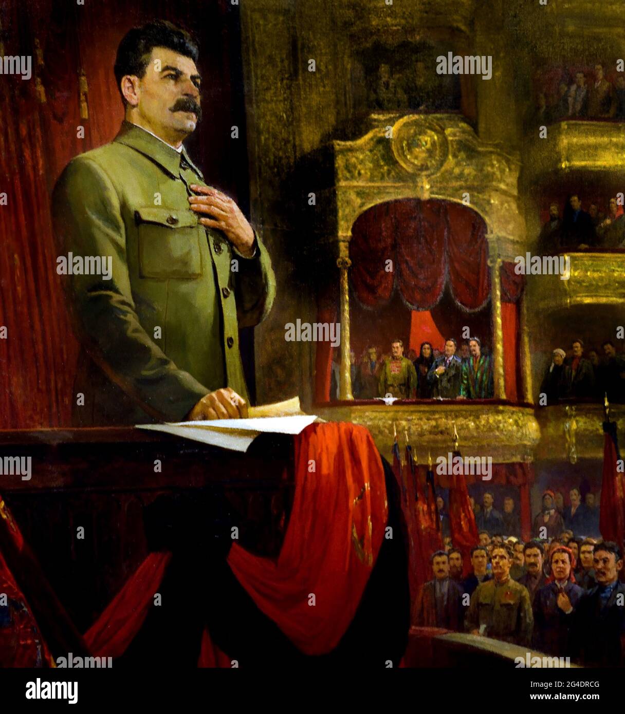 Grande giuramento (discorso di Joseph Stalin al II Congresso russo dei sovietici, il 26 gennaio 1924). ( Rivoluzione russa 1917 - 1945 ) Lenin Stalin propaganda russa - Pubblicità Russia URSS Foto Stock