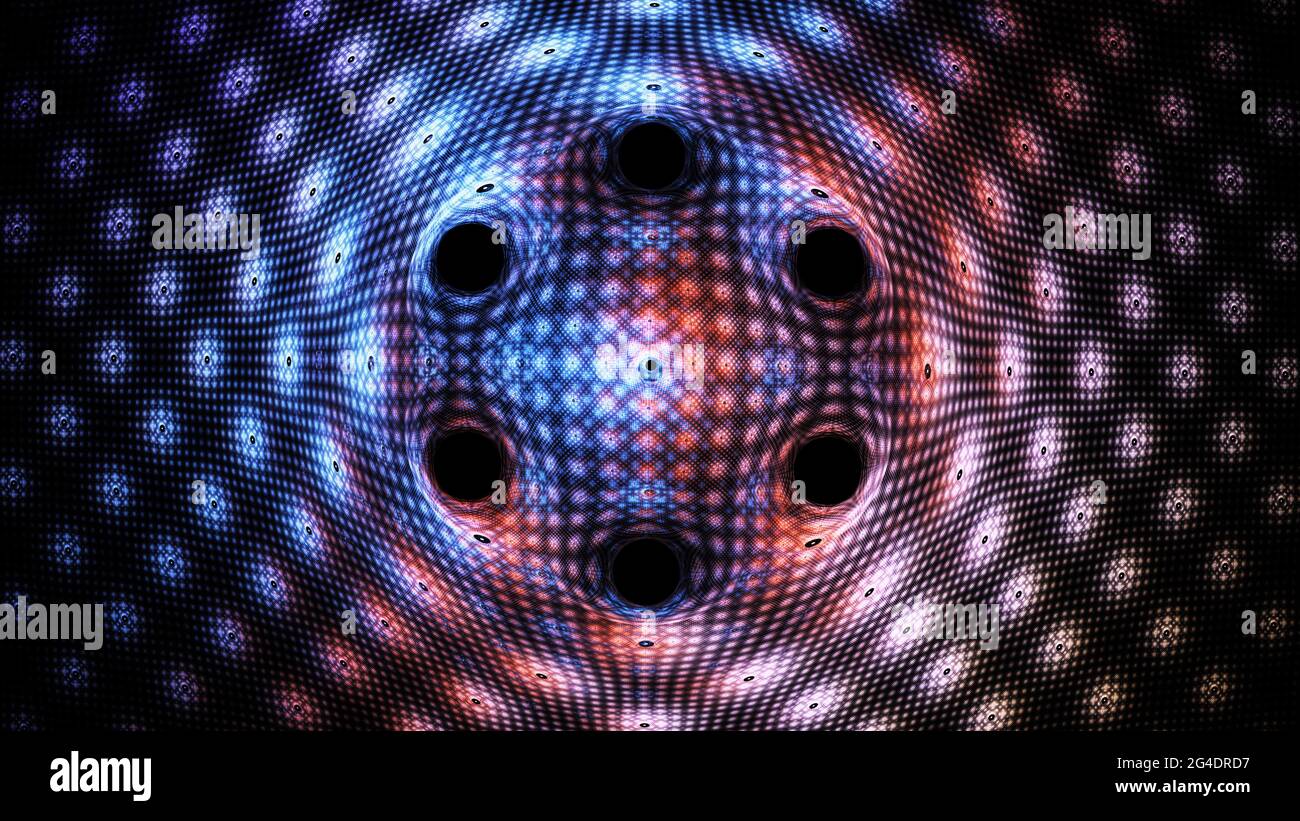 Griglia quantistica dalle nanotecnologie brillanti, sfondo astratto generato dal computer, rendering 3D Foto Stock