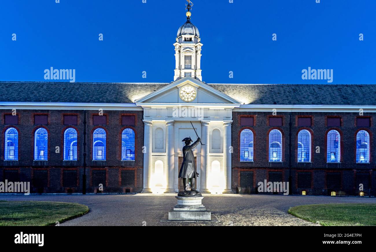Il Royal Hospital Chelsea a Night London UK Foto Stock