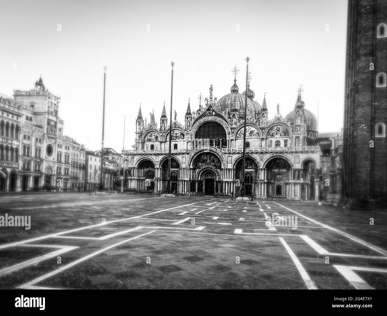 Basilica di San Marco e Piazza San Marco deserta durante La crisi COVID-19 Foto Stock