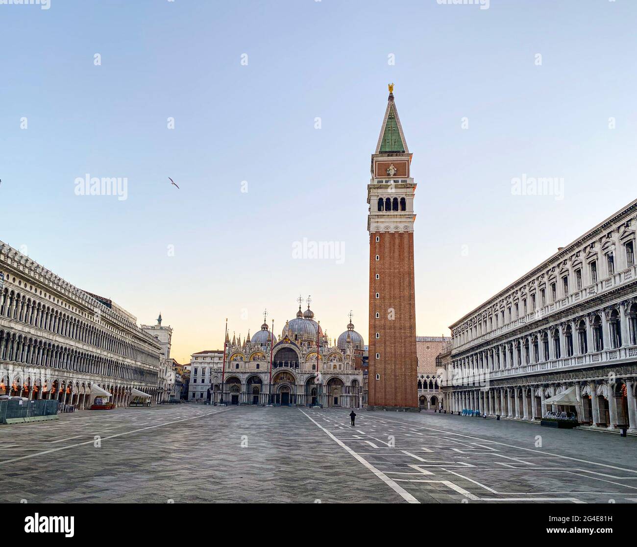 Basilica di San Marco e Piazza San Marco deserta durante La crisi COVID-19 Foto Stock