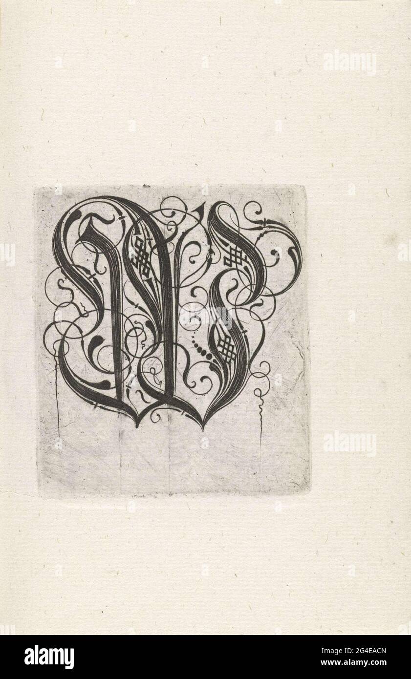 . Dalla serie di 24 lettere gotiche con treccia: A-i, K-T e V-Z. Foto Stock