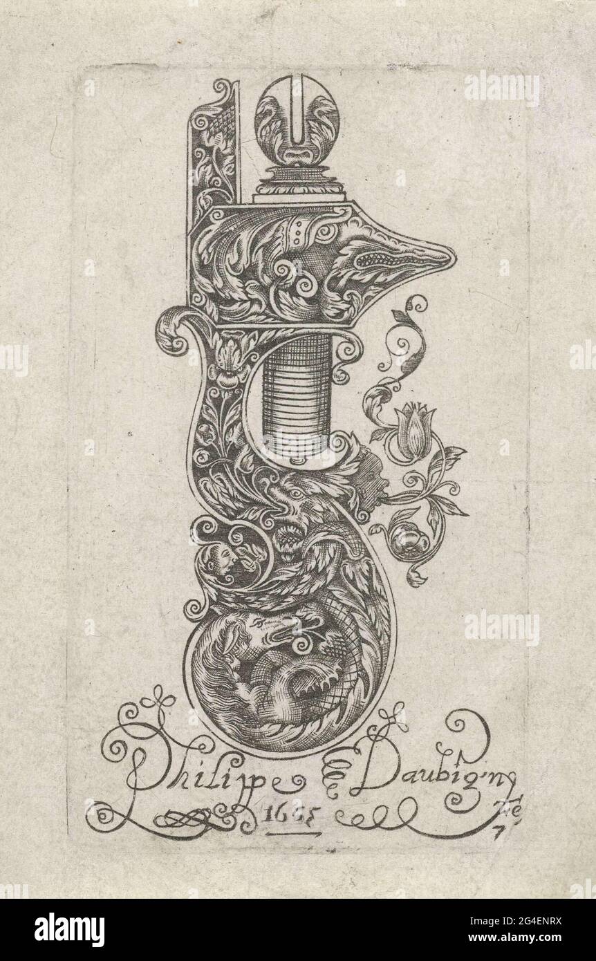 . Decorato con zattera a foglia e un drago. Foglia da una serie di 14. Terza edizione. Foto Stock