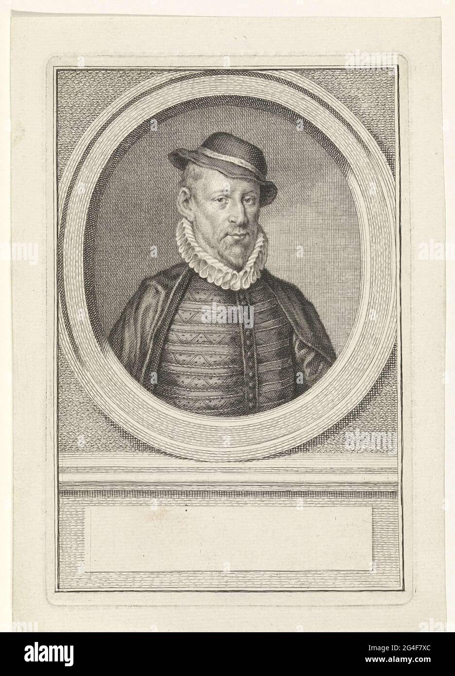 . Busto di Hendrick Laurensz. Spieghel in un ovale. Il ritratto poggia su una stalla di pia su cui un campo vuoto per il suo nome. Foto Stock