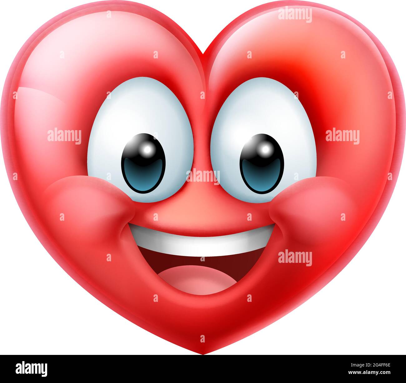 Cuore Emoticon Happy Cartoon Mascot personaggio Illustrazione Vettoriale