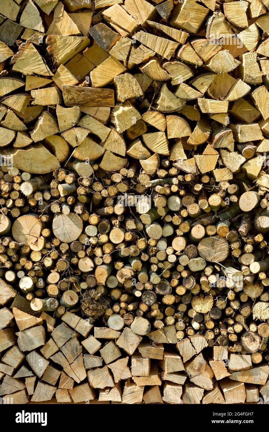 Legna da ardere, legna da ardere, legna da ardere, legna da ardere, legna da ardere Foto Stock