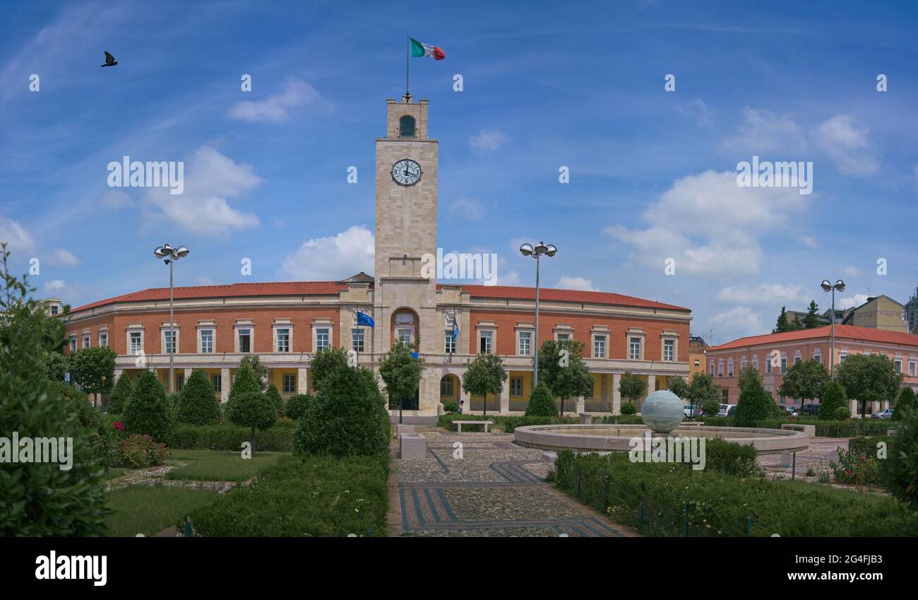 Palazzo Comunale in Latina, edificio degli anni '30 in stile architettonico fascista, Italia Foto Stock