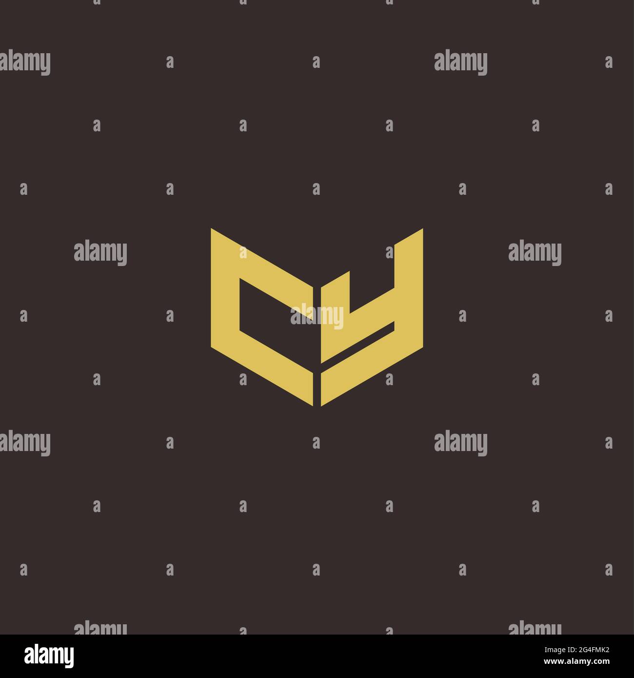 Logo Letter iniziale Logo modello con sfondo oro e nero, icona vettoriale moderno Illustrazione Vettoriale