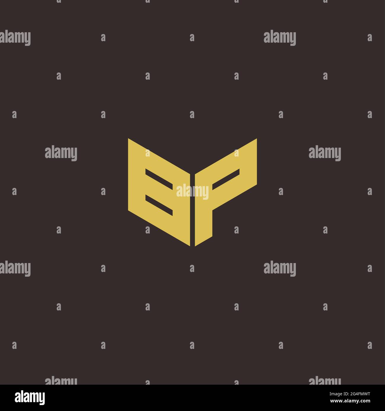 Logo Letter iniziale Logo modello con sfondo oro e nero, icona vettoriale moderno Illustrazione Vettoriale