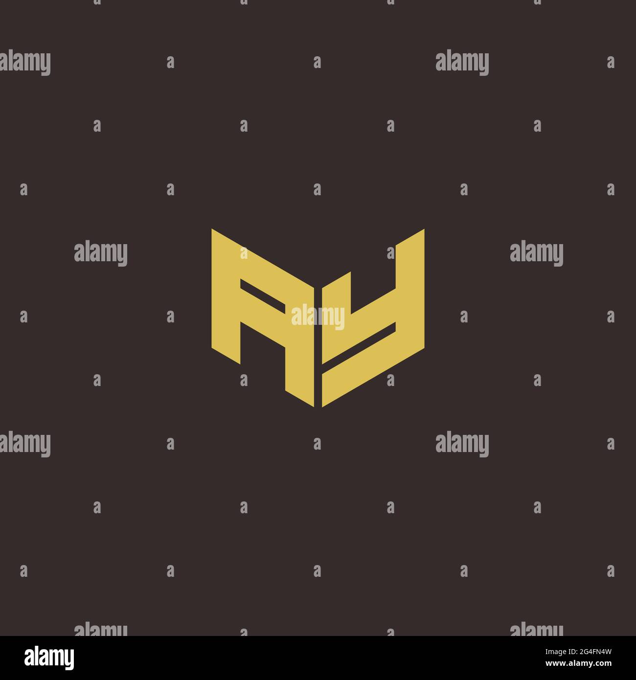 AY A Y YA Logo Letter iniziale Logo disegni modello con sfondo oro e nero, icona vettoriale moderno Illustrazione Vettoriale