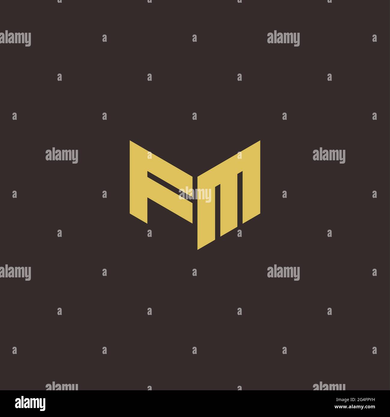 Logo Letter iniziale Logo modello con sfondo oro e nero, icona vettoriale moderno Illustrazione Vettoriale
