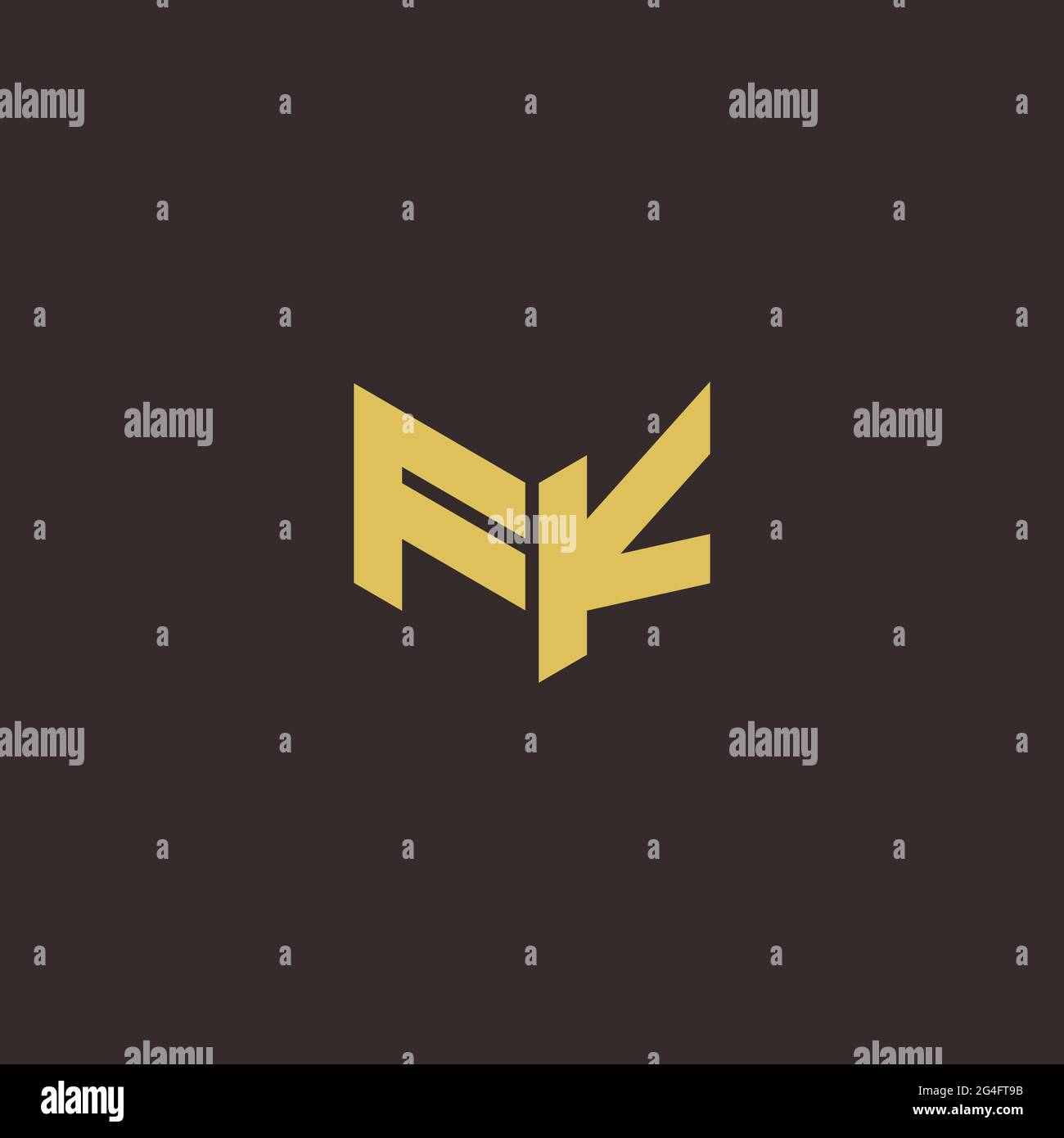 Logo Letter iniziale Logo modello con sfondo oro e nero, icona vettoriale moderno Illustrazione Vettoriale
