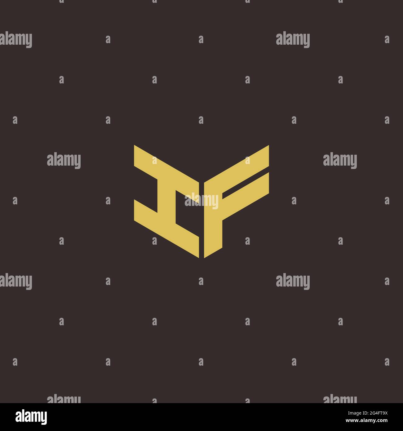 Logo Letter iniziale Logo modello con sfondo oro e nero, icona vettoriale moderno Illustrazione Vettoriale