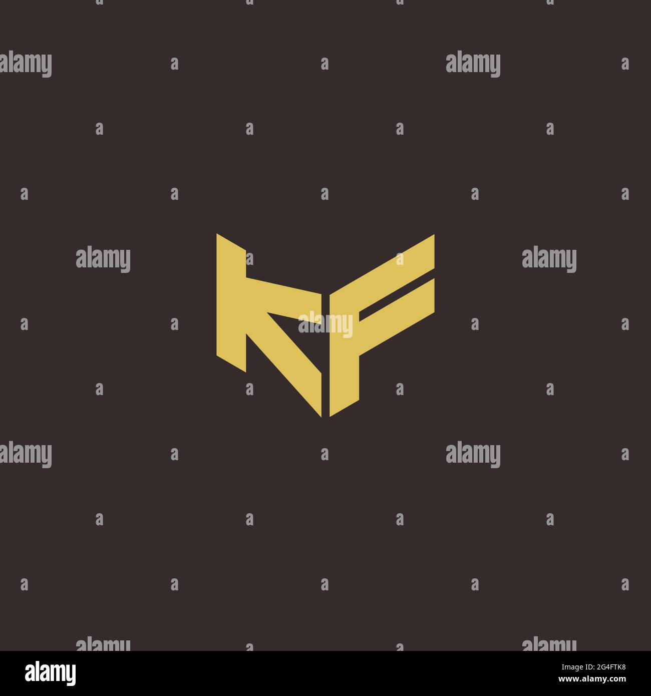 Logo Letter iniziale Logo modello con sfondo oro e nero, icona vettoriale moderno Illustrazione Vettoriale