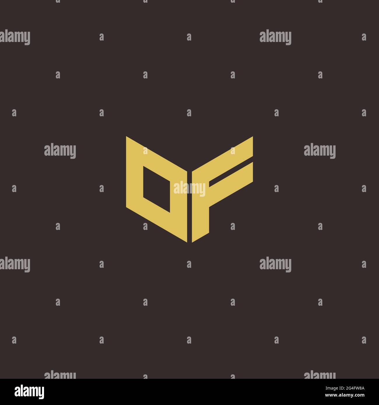 Logo Letter iniziale Logo modello con sfondo oro e nero, icona vettoriale moderno Illustrazione Vettoriale