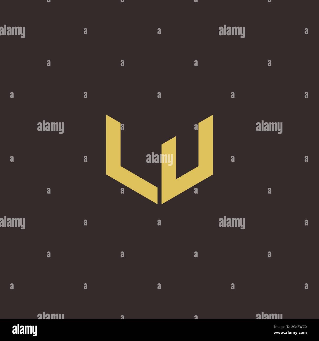 Logo Letter iniziale Logo modello con sfondo oro e nero, icona vettoriale moderno Illustrazione Vettoriale