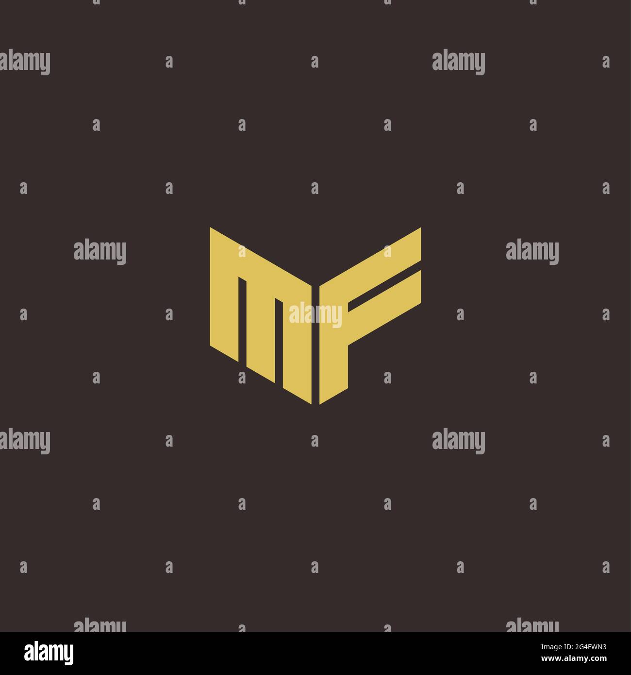 Logo Letter iniziale Logo modello con sfondo oro e nero, icona vettoriale moderno Illustrazione Vettoriale