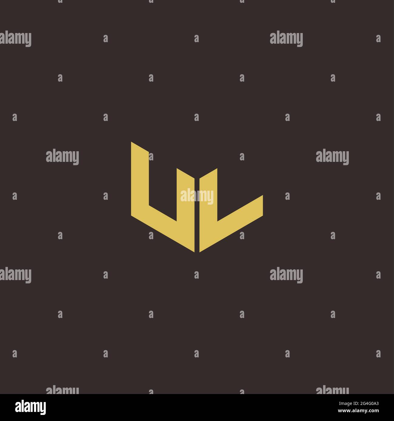 Logo Letter iniziale Logo modello con sfondo oro e nero, icona vettoriale moderno Illustrazione Vettoriale