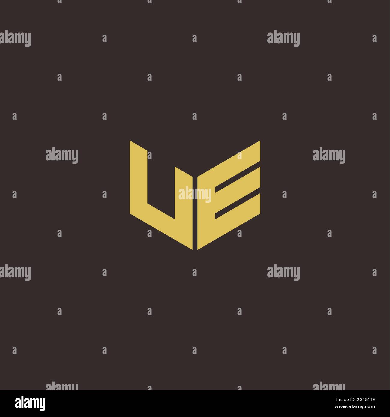 Logo Letter iniziale Logo modello con sfondo oro e nero, icona vettoriale moderno Illustrazione Vettoriale