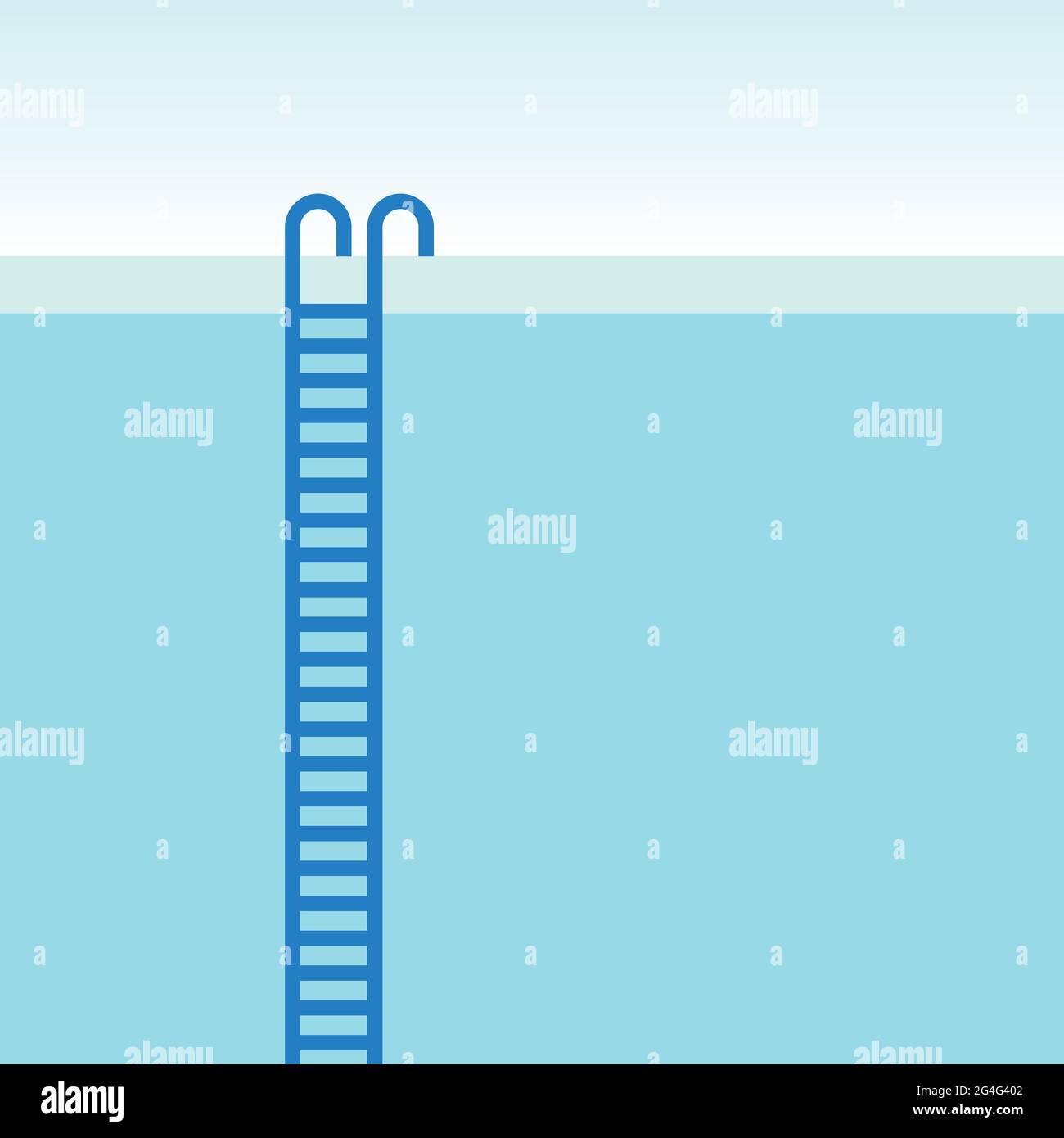 Scala piscina. Illustrazione vettoriale, design piatto Illustrazione Vettoriale