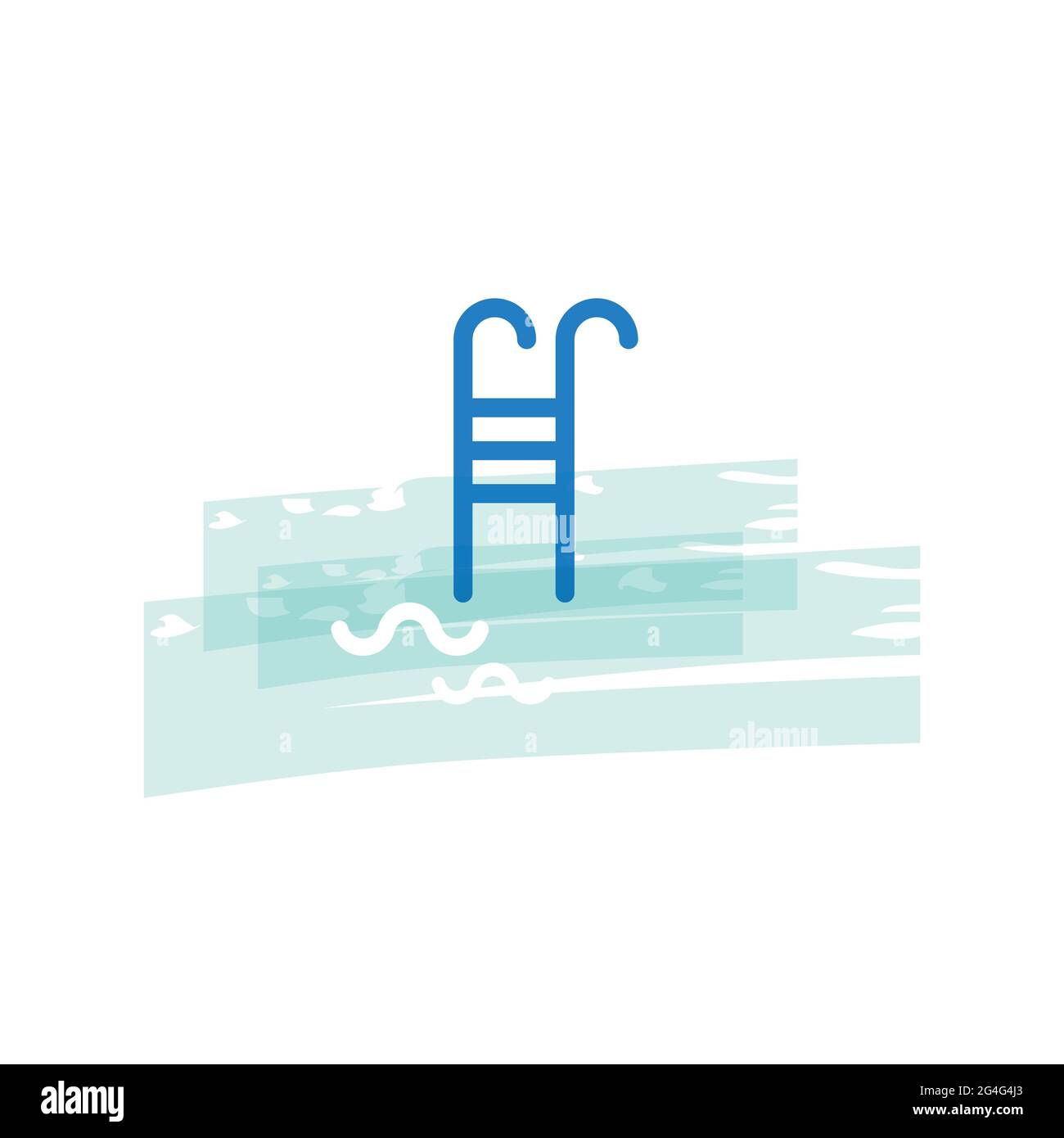 Scala piscina. Sfondo astratto. Illustrazione vettoriale, design piatto Illustrazione Vettoriale