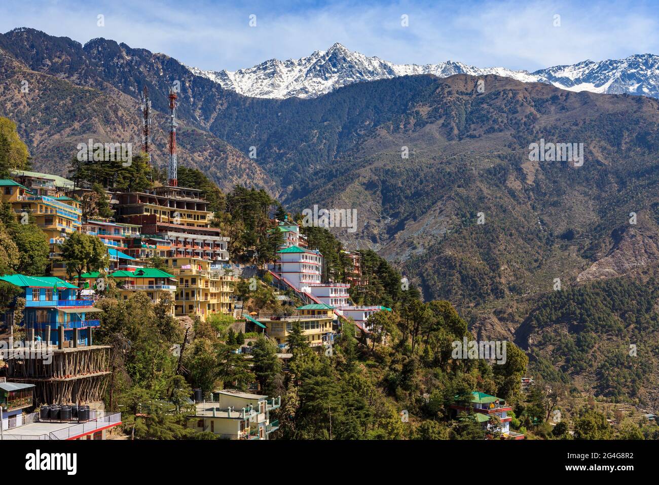 La città di dharamsala in India Foto Stock