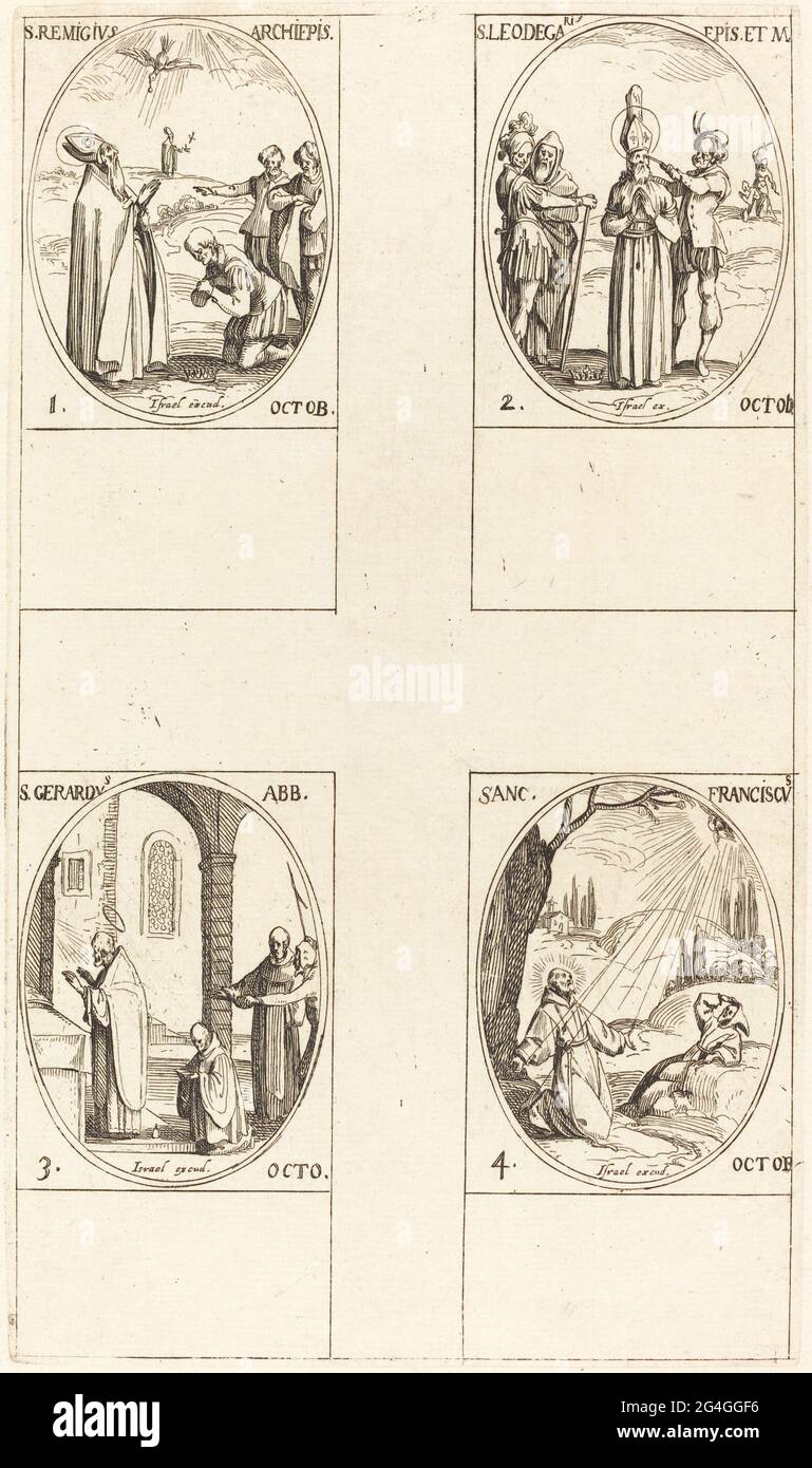 San Remigio; San Leodegario; San Gerardo, Abate; San Francesco d'Assisi. Foto Stock