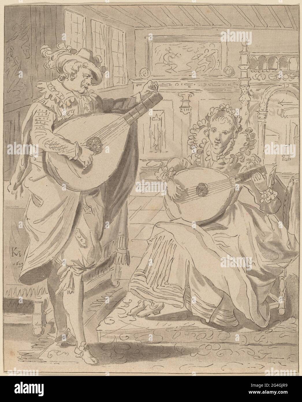 Società musicale, 1772, pubblicato nel 1774. Foto Stock