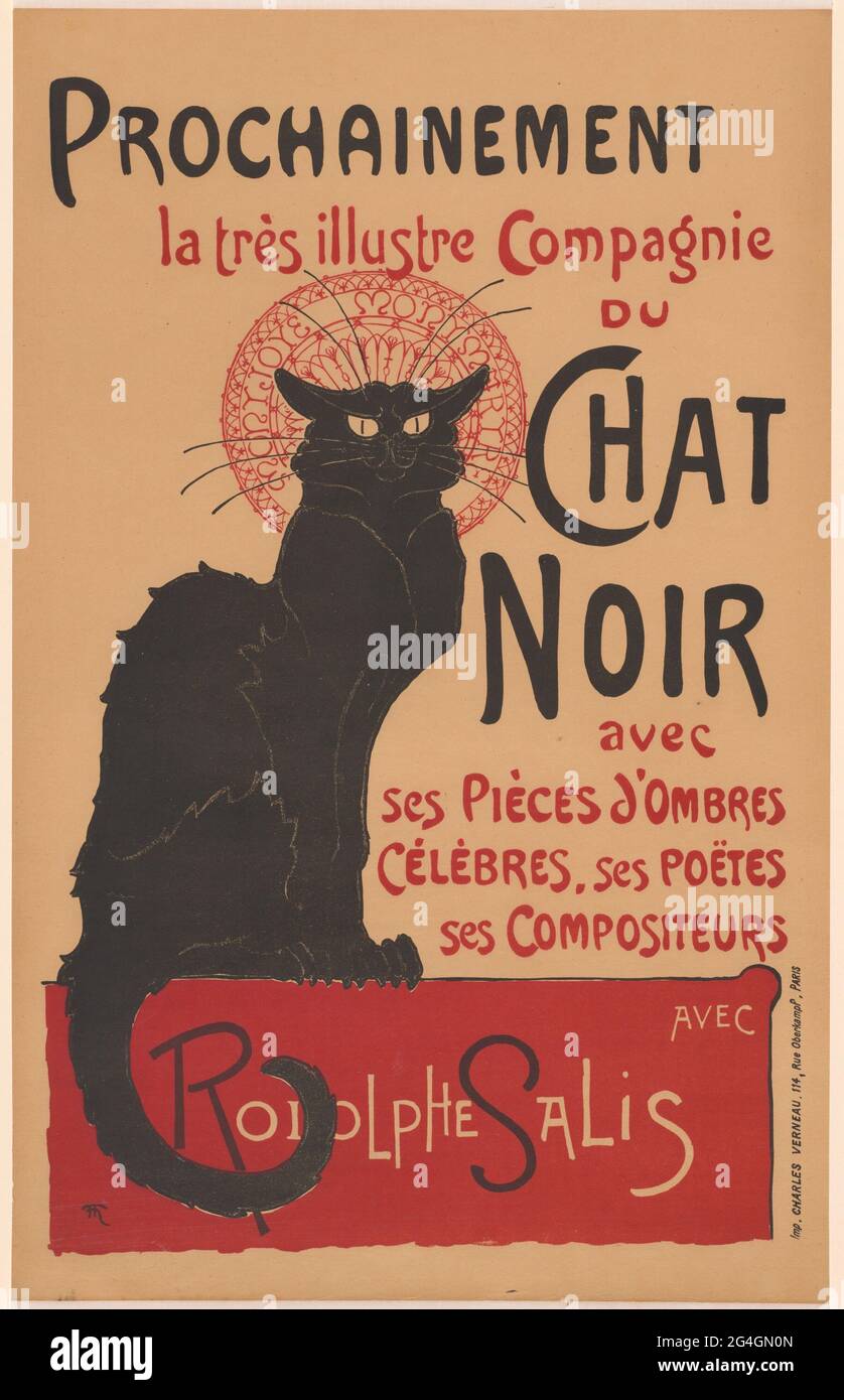 Prochainement la tr& xe8;s illustre compagnie du Chat Noir (Poster for the Company of the Black Cat), 1896. Foto Stock