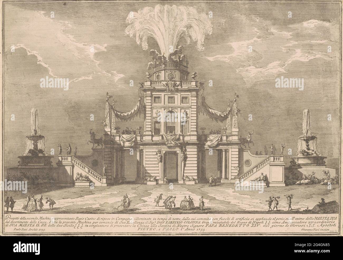 La seconda macchina per la Chinea del 1755: Una Royal Hunting Lodge, 1755. Foto Stock