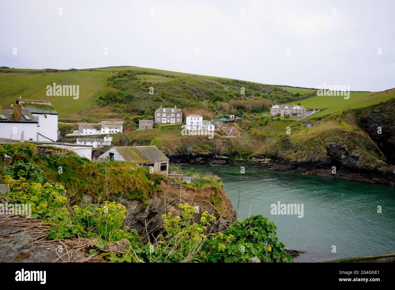 Litorale di Port Isaac nella Cornovaglia del Nord Foto Stock