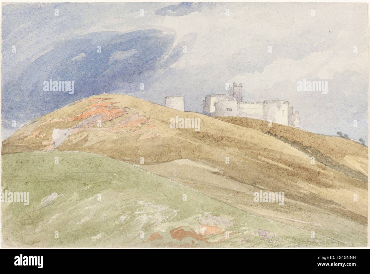 Castello su una collina, prima metà del 19 ° secolo. Attribuito a James Bulwer. Foto Stock