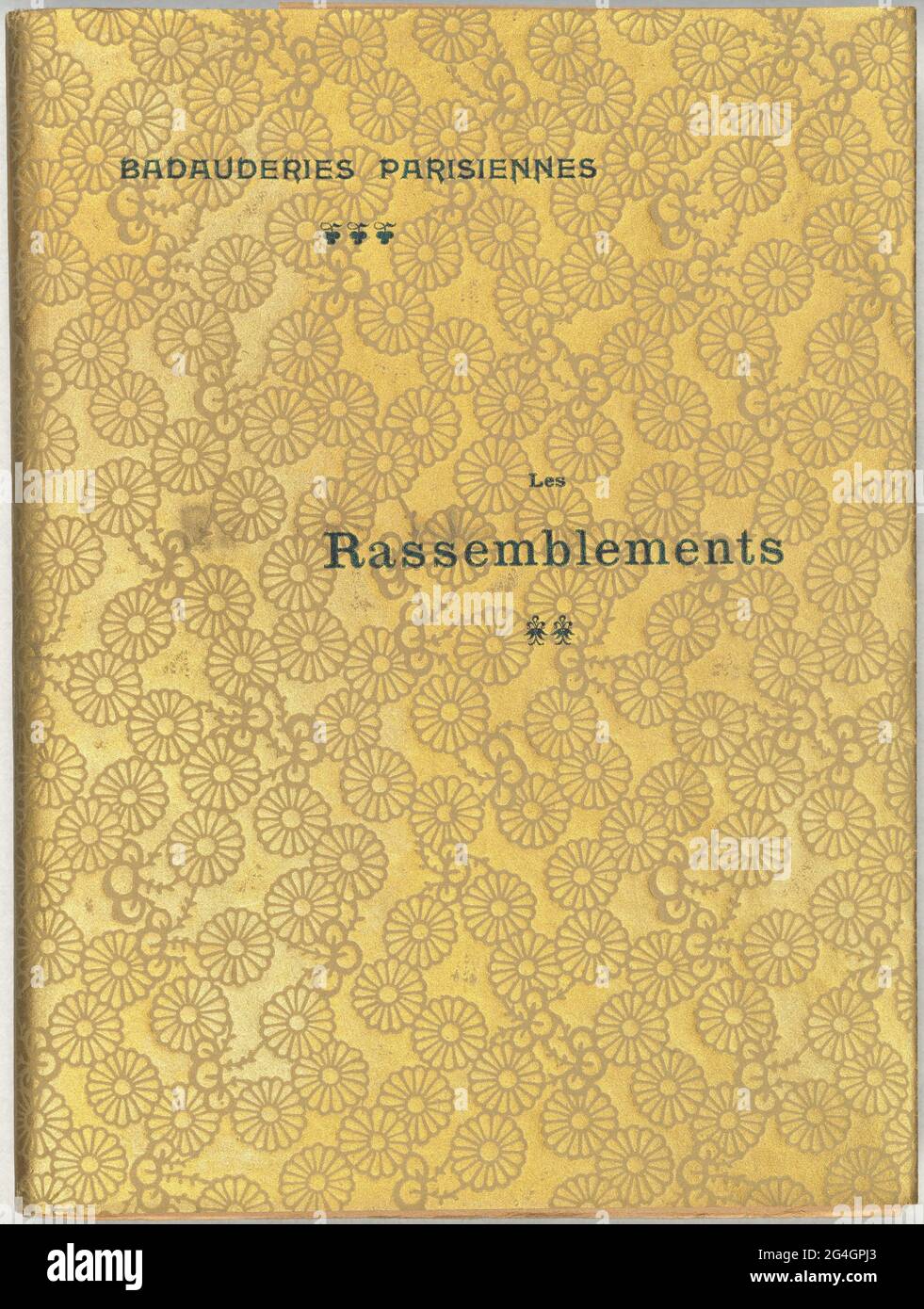 Badauderies parisiennes: Les Rassemblements, 1896. [Copertina di un libro di Octave Uzanne]. Foto Stock