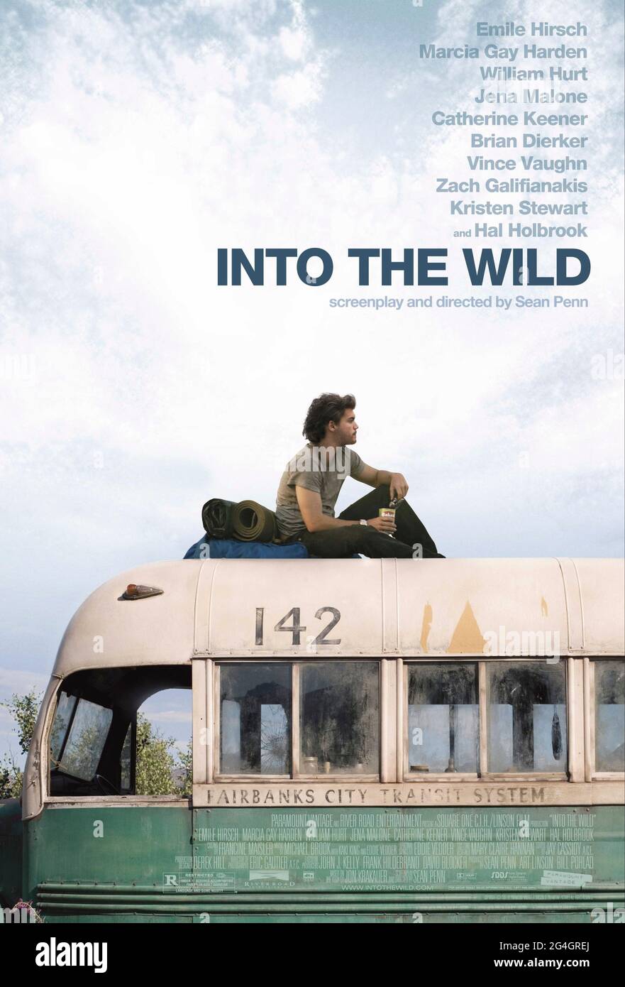 Into the Wild (2007) diretto da Sean Penn e interpretato da Emile Hirsch, vince Vaughn e Catherine Keener. La vera storia di Christopher McCandless che si perde nel deserto e mantiene un giornale che registra il suo viaggio e la morte finale. Foto Stock