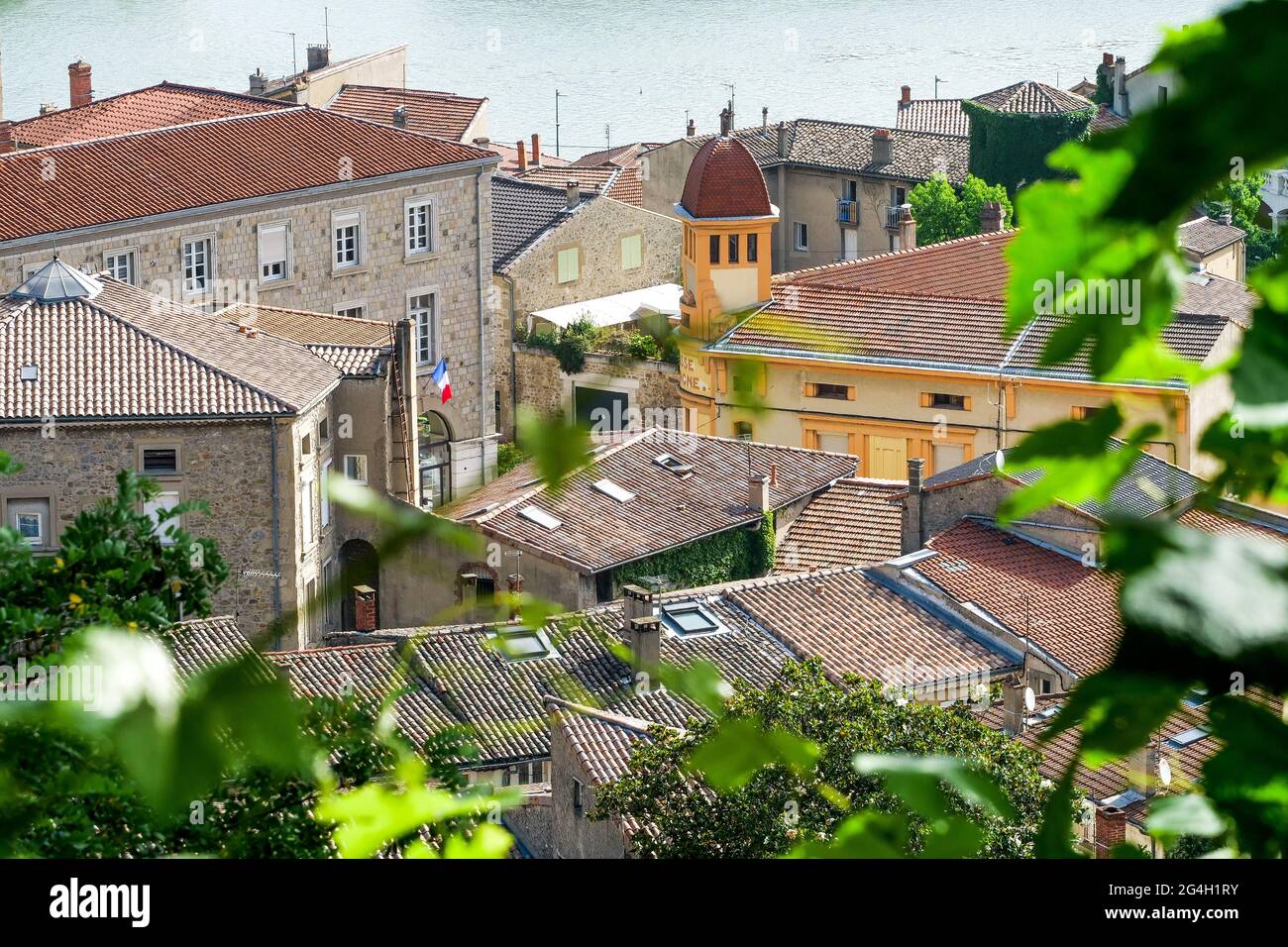 Vista generale di Tournon-sur-Rhone, Ardeche, AURA Regione, Francia Foto Stock