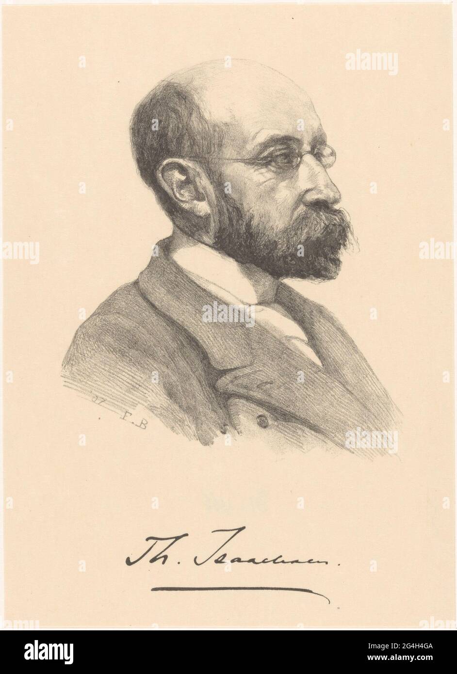 Ritratto di Thorwald Isaachsen. Un uomo con barba e bicchieri. Foto Stock