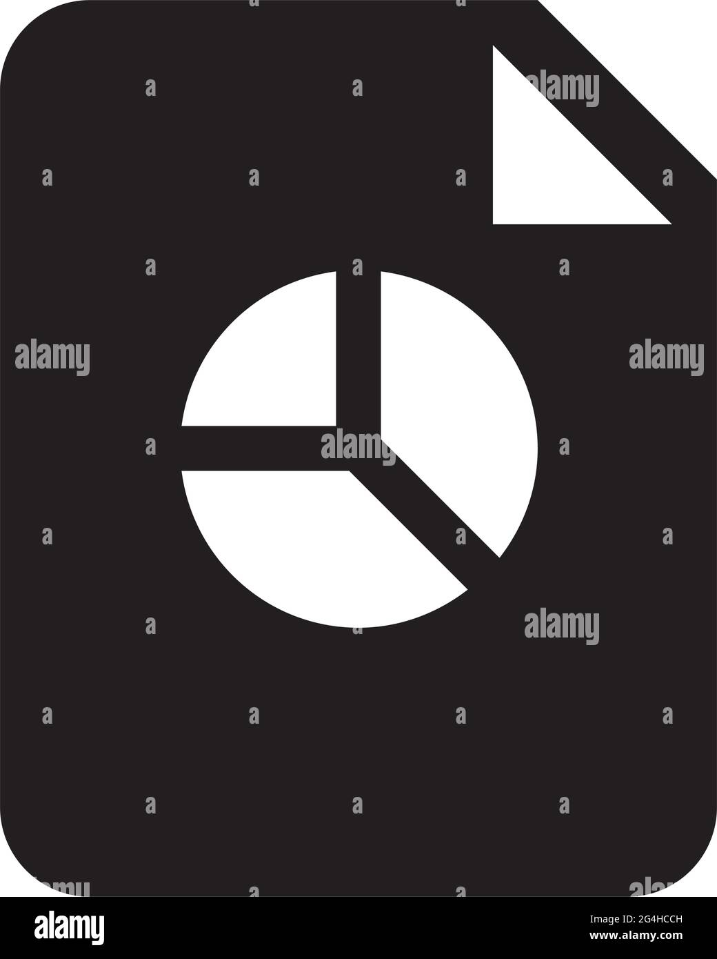 Vettore di icone del documento con grafico a torta e informazioni del grafico per i dati aziendali e finanziari in un'illustrazione del pittogramma di glifo Illustrazione Vettoriale