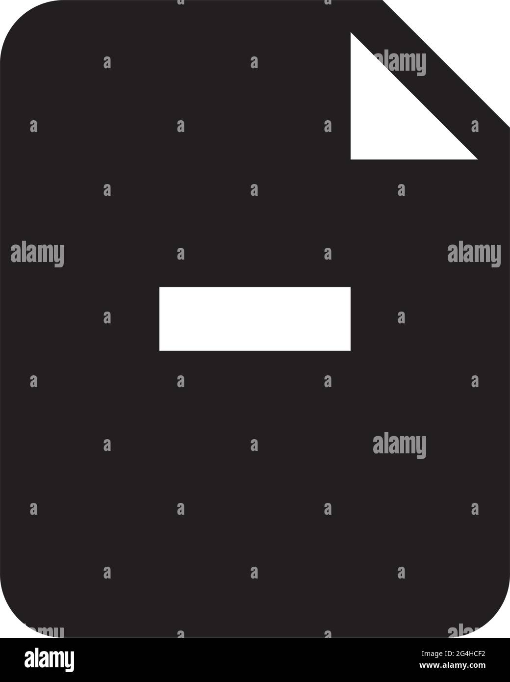 Rimuovere il vettore delle icone del documento con il simbolo meno per l'applicazione aziendale e la finanza in un'illustrazione con pittogramma di glifi Illustrazione Vettoriale